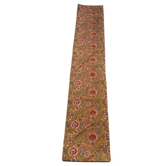 Tahari Home Mustard Patterned Table Runner 16 in. X 90 in.